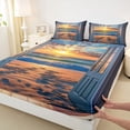 thumbnail image 2 of jejeloiu Sea Beach Twin Sheet Sets,Orange Sunset Bedding,Hawaii Summer Holiday 03 For Men Women 3-Piece, 2 of 7