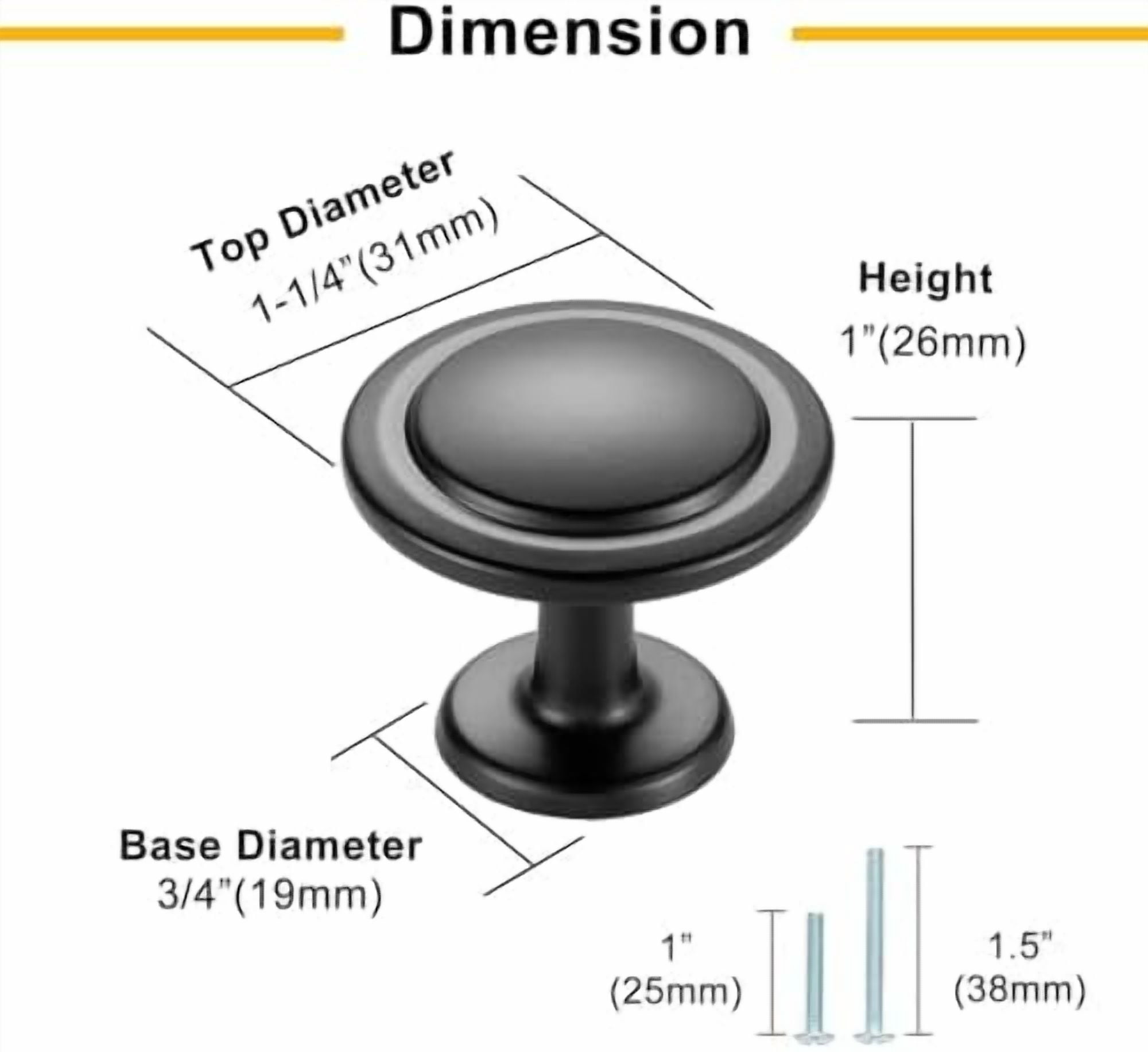 Brushed Nickel Cabinet Knobs Nickel Drawer Knobs, 10 Pack 1-1/4 Inch, 8222 Round Single Hole Cabinet Pulls for Kitchen Cabinets Drawers Bedroom Dresser Cupboard Bathroom Vanity