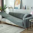 thumbnail image 2 of TOPCHANCES Thick Velvet Sofa Covers, Pure Color Sofa Protector for 4-Seater Sofa, Stretch Non Slip Couch Slipcover, Grey, 2 of 16