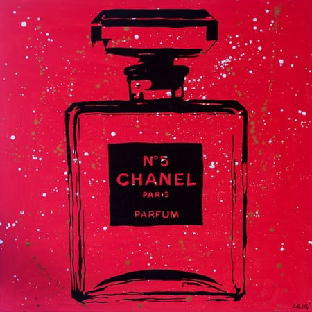 Buy-Art-For-Less-Chanel-Chic-by-Pop-Art-Queen-Graphic-Art-on-Wrapped-Canvas-in-Red-and-Black