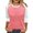 Pink, variant on Breezora Women / Sleeve Color Block T-Shirt Contemporary Contrast Trim Casual Comfort Stretch Top L Size Black
