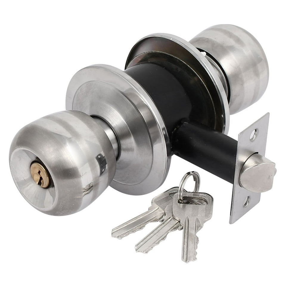 Home Bedroom Stainless Door Locks with keys Steel Privacy Round Knob ...