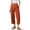 Orange, variant on Audhol Wide Leg Linen Pants for Women, Ladies' Spring and Summer Fashionable Casual Solid Color Loose Cotton Linen Elastic High Waisted Pleated Wide Leg Pants Cotton Trousers for Women Black L