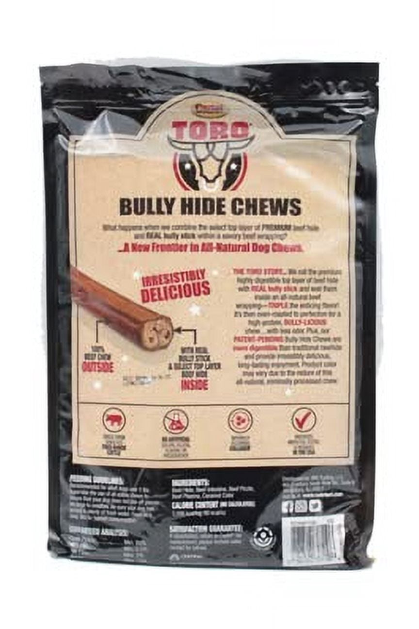 Cadet Toro Bully Hide Sticks All-Natural Dog Chews 9"-12" (Pack of 12)
