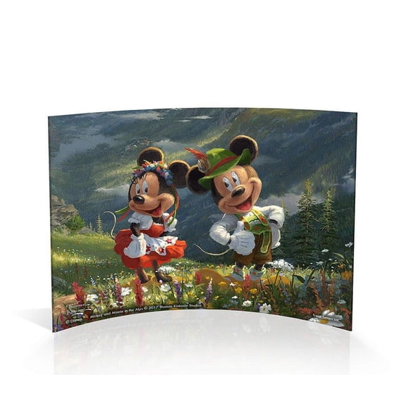 Disney (Mickey and Minnie Mouse in the Swiss Alps) 7" x 5" Curved Acrylic Print ACP0705CUR324