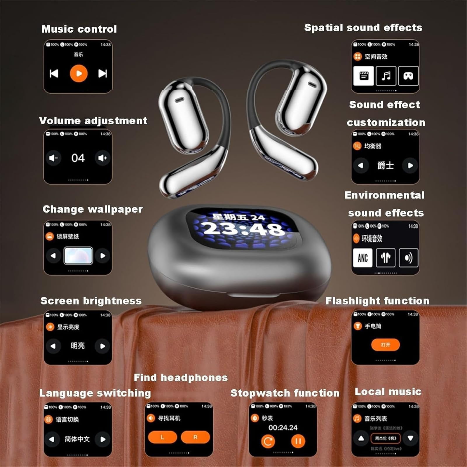 Dodorado Ear Buds,Dodorado Open Ear Bluetooth Earbuds,Dodorado Ear Buds Noise Cancelling,Wireless Dodorado Ear Buds,True Wireless Open Ear Earbuds Bluetooth 5.4, Ipx5 Waterproof