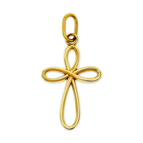 Gold Mini Cross - 10 Karat Gold - Dainty Cross Pendant - Religious Cross Jewelry