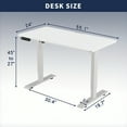 thumbnail image 5 of Jopath 55" W Electric Standing Desk,Home Office Electric Height Adjustable Standing Desk Lifting Range 27~45" Computer Desk for Home Office,White, 5 of 8