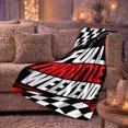 thumbnail image 6 of Throttle Weekend Quote with Tachometer and Checkered Flag, Motorsport Graphic Art for Racing Fans, Red Speed Gauge Motif Cozy Flannel Blanket, Birthday Gift for Garage and Game Room Home Decor, 6 of 9