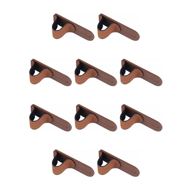 Seitruly Correa para la yema del dedo Soporte para teléfono móvil Anillo elástico Auricular con cable Hebilla Soporte Accesorios de marrón 10piezas