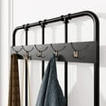 thumbnail image 3 of Allewie Coat Rack Shoe Bench, Freestanding Hall Tree, Entryway Bench with Storage Shelves, Upholstered Sponge-Padded Seat, Black, 3 of 7