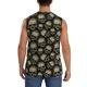 thumbnail image 4 of Fotbe funny Retro Skull Men's Camiseta sin Mangas Estampada para Hombres, Playera Casual para Gimnasio, Entrenamiento, Playa-Small, 4 of 7