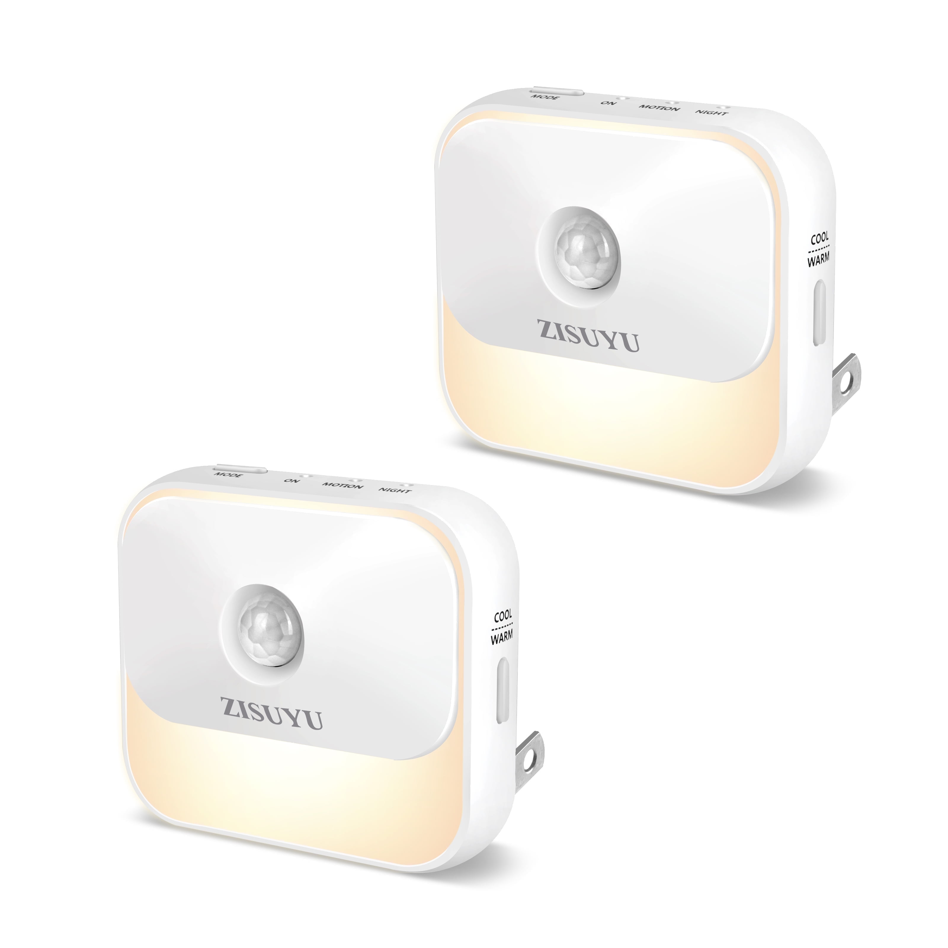 ZISUYU 2-Pack Motion Sensor LED Night Lights, Dimmable