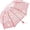 Pink, variant on Lace Heart Transparent Folding Umbrella, Romantic Windproof Travel Umbrella for Rain Sun