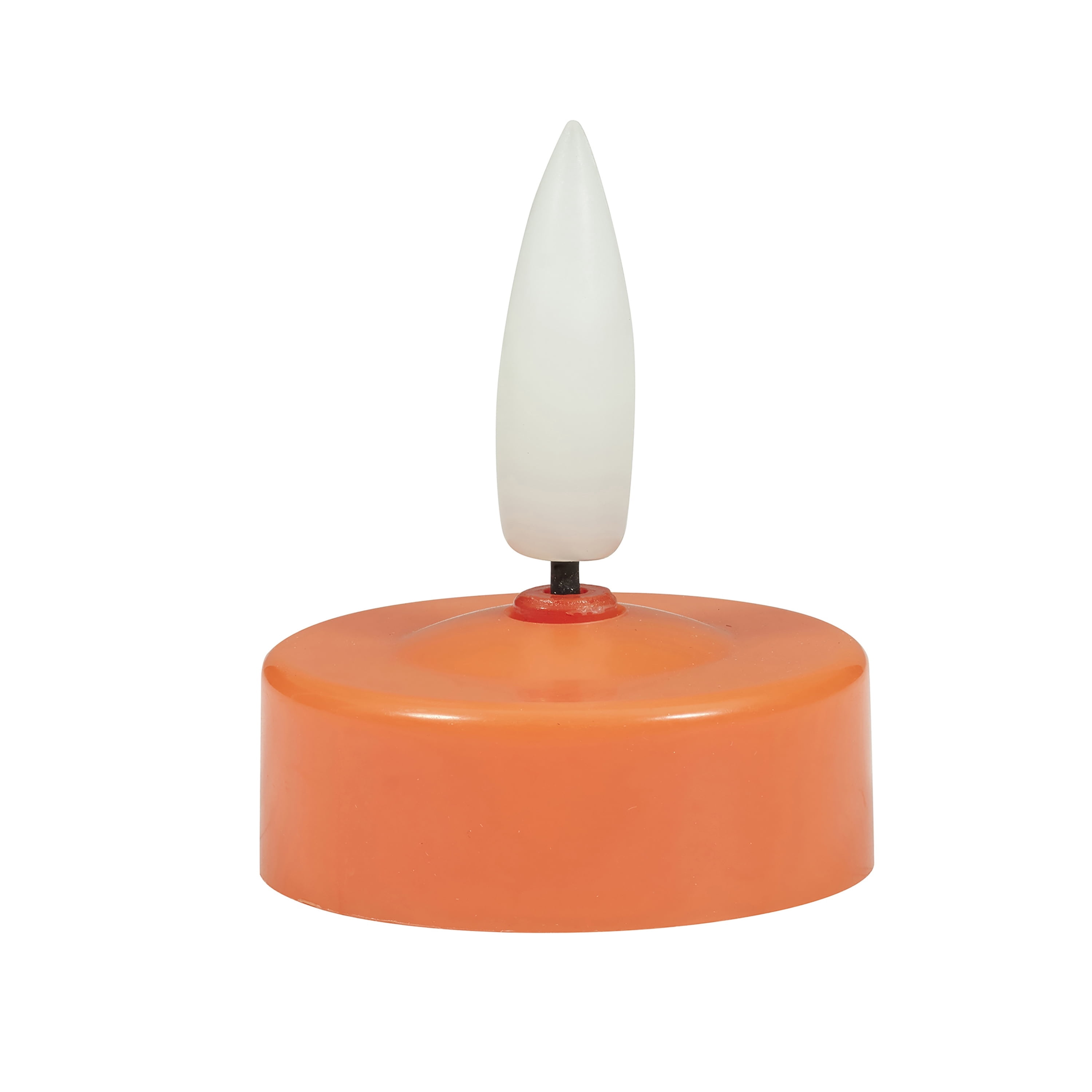 Battery-Operated LED Tealight Candles, Orange, 4 Count, Halloween by Way To Celebrate
