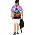 thumbnail image 5 of HAPPY BAY Men's Hawaiian Shirts Short Sleeve Button Down Shirt Mens Vacation Shirts Summer Beach Casual Tropical Shirts for Men Funny 4XL Island View, Autumn Purple, 5 of 6