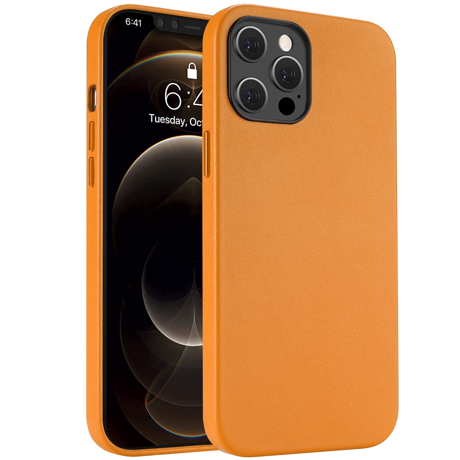 Premium Yellow Leather Case iPhone 12 - Walmart.com