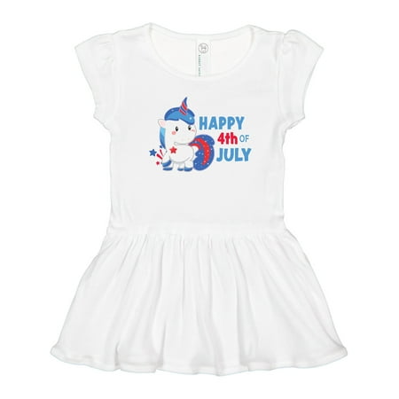 

Inktastic Happy 4th of July with Unicorn Gift Toddler Girl Dress
