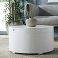 thumbnail image 2 of SAFAVIEH Rafaela Round Tray Top Coffee Table with Storage, White (23 in. W x 23 in. D x 12.6 in. H), 2 of 12