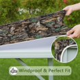 thumbnail image 6 of Brown Green Camo Leaves Branches Pattern Square Fitted Tablecloth with Elastic Edge,Square Table Cover,Washable Elastic Table Cover for Home Kitchen Party Decor 36"x36", 6 of 6