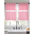 thumbnail image 2 of Vintage Anchor Texture Sheer Curtains 54 Inch Long 2 Panels, Pink White Geometric Classic Stripes Light Filtering Rod Pocket Curtains, Sheer Voile Drapes for Living Room Bedroom, 52"x54", 2 of 8