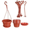thumbnail image 2 of PartyKindom 10Sets Red Plastic Hanging Flower Pots Garden Accessories with Wear Resistant Material, 2 of 7