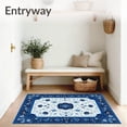 thumbnail image 3 of ODIKA 3'x5' Machine Washable Non-Slip Area Rug, Contemporary Showcasing Deep and Silver Geometric Design High Traffic Rug, White, 79796, 3 of 7