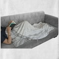 thumbnail image 6 of Damask Soft Flannel Fleece Blanket, Curvy Band with Abstract Baroque Ornaments Victorian Vintage Corner Framework, Cozy Plush for Indoor and Outdoor Use, 70" x 90", Pale Grey White, by Ambesonne, 6 of 6