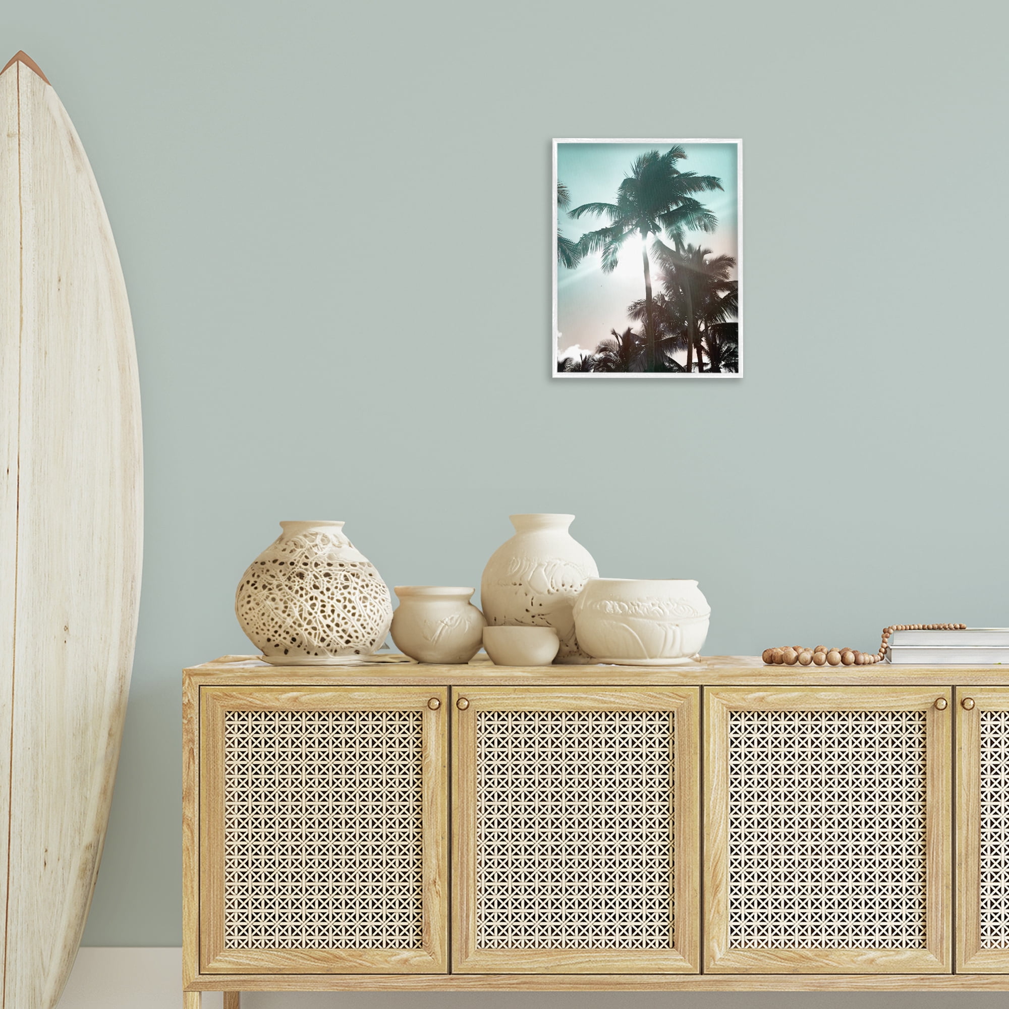 Stupell Industries Shady Palm Trees Coastal Photography White Framed Art Print Wall Art, 16 x 20