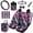 Camo Hunting Purple, variant on Jeiento Cow Print Car Seat Covers Set of 15, Steering Wheel Cover Seatbelt Cushion Pad Trash Bin Mount Sunglass Holder Rearview Mirror Cover Cup Holder Key Chain Car Interior Accessories