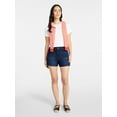 thumbnail image 3 of Time and Tru Women's High Rise Patch Pocket Denim Shorts, 4" Inseam, Sizes 0-20, 3 of 6