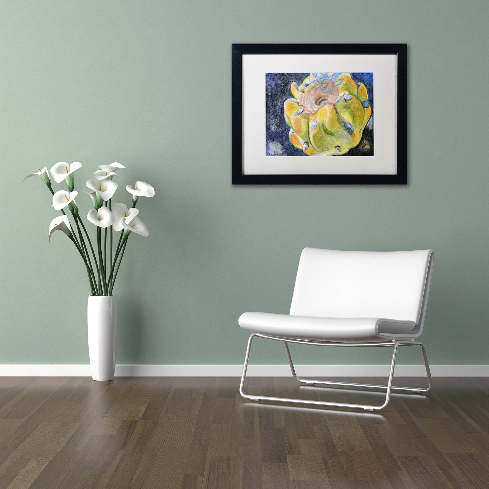 Trademark Fine Art "Cactus Fruit" Canvas Art by Jennifer Redstreake White Matte, Black Frame