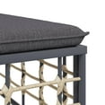 thumbnail image 3 of vidaXL Garden Footstool with Dark Grey Cushion Poly Rattan, 3 of 4