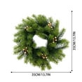 thumbnail image 3 of 14" Artificial Christmas Wreath with Green Pine & Yellow Berry Christmas Collection Fall Decorations for Home Indoor & Outdoor Christmas Decor, 3 of 6