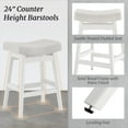 thumbnail image 5 of Dycanpo Saddle Seat Counter Height Bar Stools Set of 3 for Kitchen, Dining, 24in, Grayish-White Linen, 5 of 7