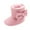 Pink, variant on Baby Boys Girls Snow Boots Toddler Winter Warm Plush Lining Boots Infant Anti-Slip Soft Walker Shoes Gray,12