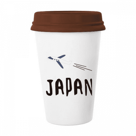 

Japanese Airplane Travel Wellcome Mug Coffee Drinking Glass Pottery Cerac Cup Lid