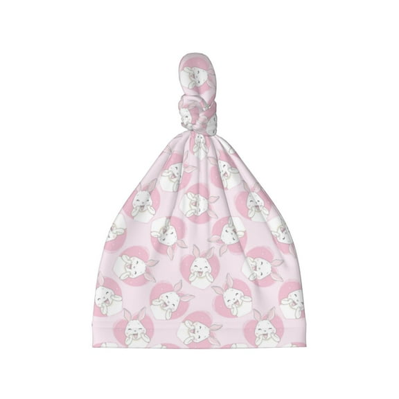 Picia Cute Rabbit Printed Preemie Hats for Baby Girls Cotton Premature Knot Hats Newborn Hospital Cap Warm Knot Beanie Nicu for Preemie Girls and Boys