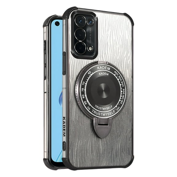 Kickstand Case for OPPO A76 5G Cover Soft TPU Silicone Phone Case with Luxury Magnetic Mirror Stand Shell for Women Men Anti-Fall Protective Cover Compatible with OPPO A76 5G Case