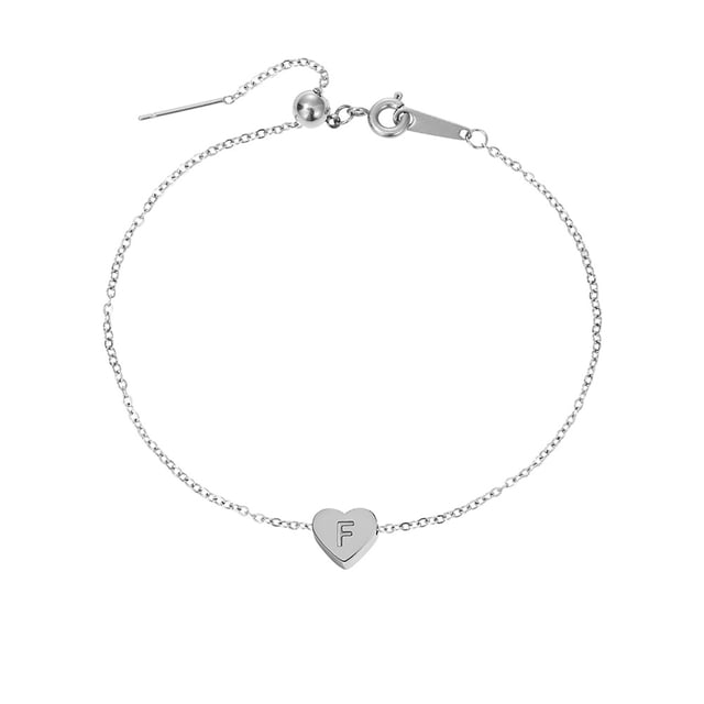Heart Layer Anklet Female Letters Chain Silver Anklet For Women Initial 26 For Women Anklet Anklet Summer Jewelry Anklet For Women Matching Rings Leather Strap Anklets for Women Ring 13 Ring 24
