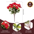 thumbnail image 7 of Scidweet Artificial Fake Flowers Outdoor, 6 Bundles Faux Plants Silk Impatiens Flowers Spring for Indoor Outside Home Porch Patio Garden Decor, Red, 7 of 7