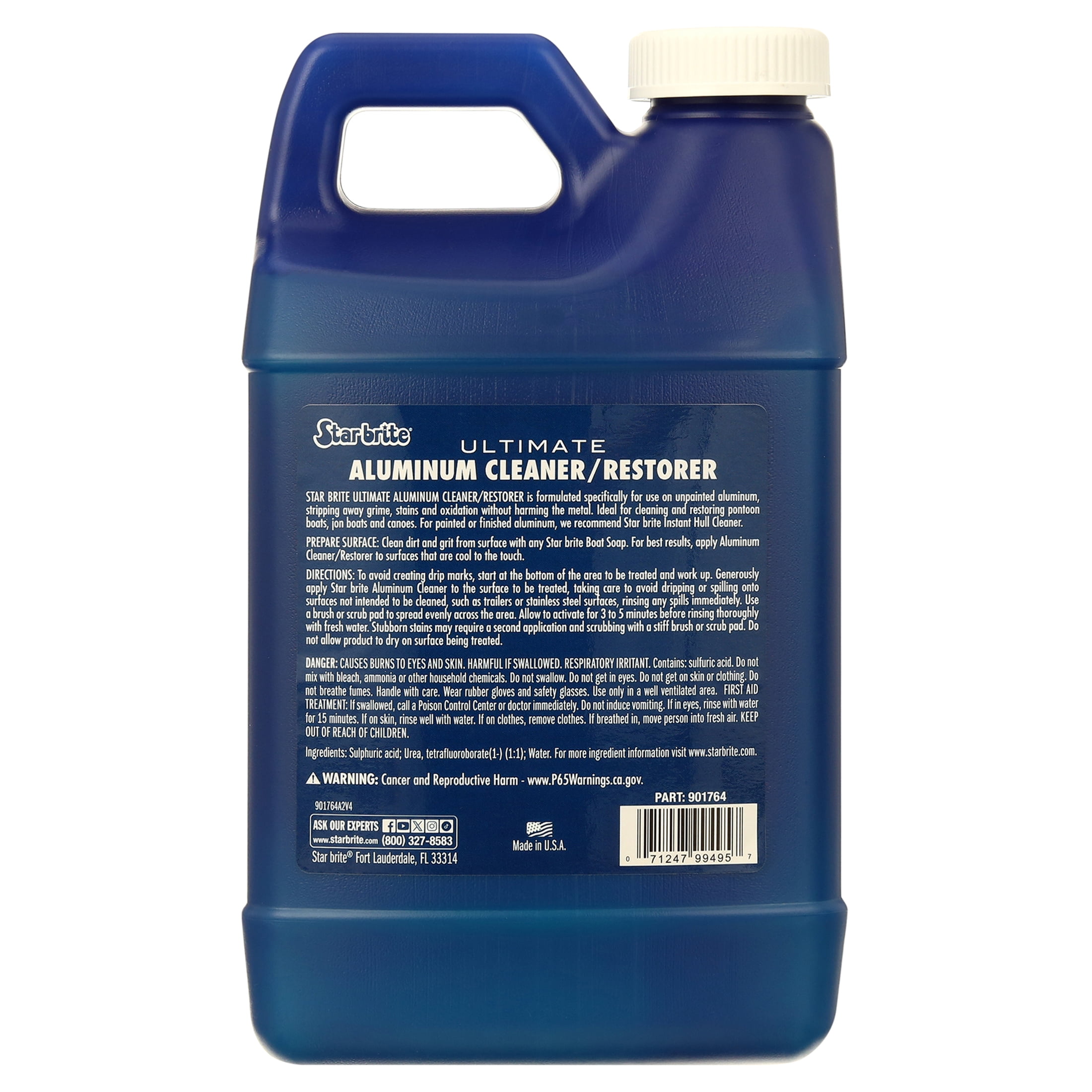 STAR BRITE Ultimate Aluminum Cleaner & Restorer - For Pontoon Boats, Jon Boats & Canoes - 64 OZ
