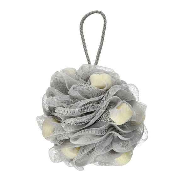 Unique Bargains 1 Pc Bath Shower Loofah Sponge Body Puffs for Shower 5.91"x4.72" Gray