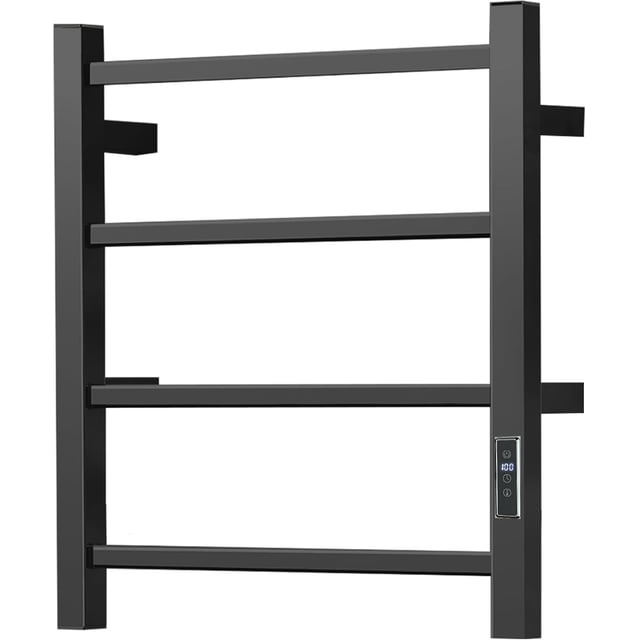 Electric Towel Warmer - Wall Mounted Bathroom Heated Towel Rack Plug-in Design &; Brushed Stainless Finish Gold
