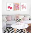 thumbnail image 4 of Pink Preppy Wall Art Framed Set of 3 Trendy Coquette Disco Cherry Posters Retro Guest Check Canvas Prints Poker Painting Positive Quote Pictures Room Decor Aesthetic for Girls Bedroom Dorm 12x16in, 4 of 6