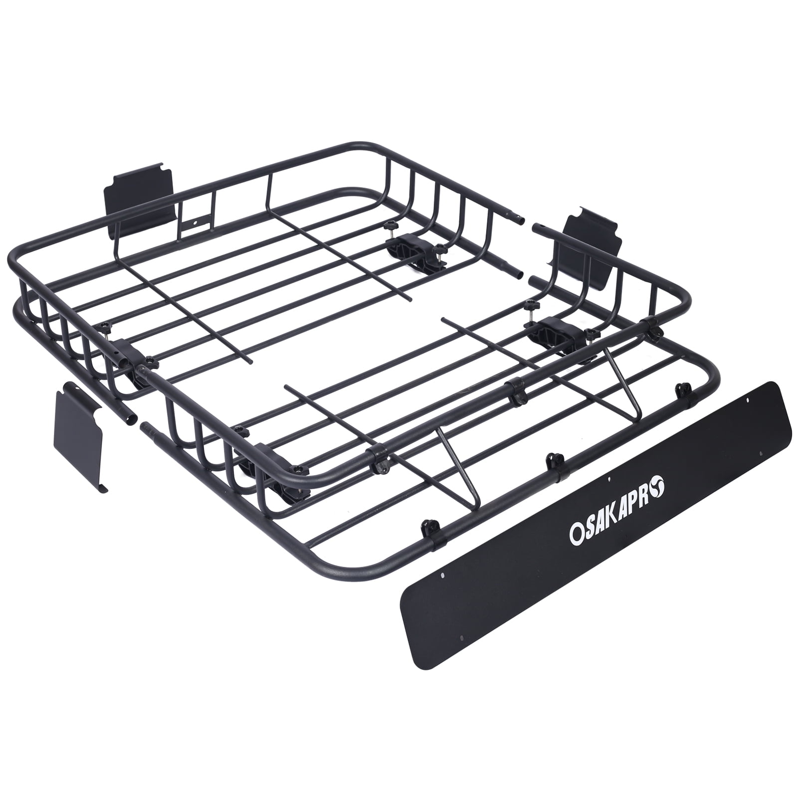 Universal Fit Black Steel Top Mount Roof Rack 43" Heavy-Duty Steel Weatherproof - Rooftop Cargo Carrier Basket