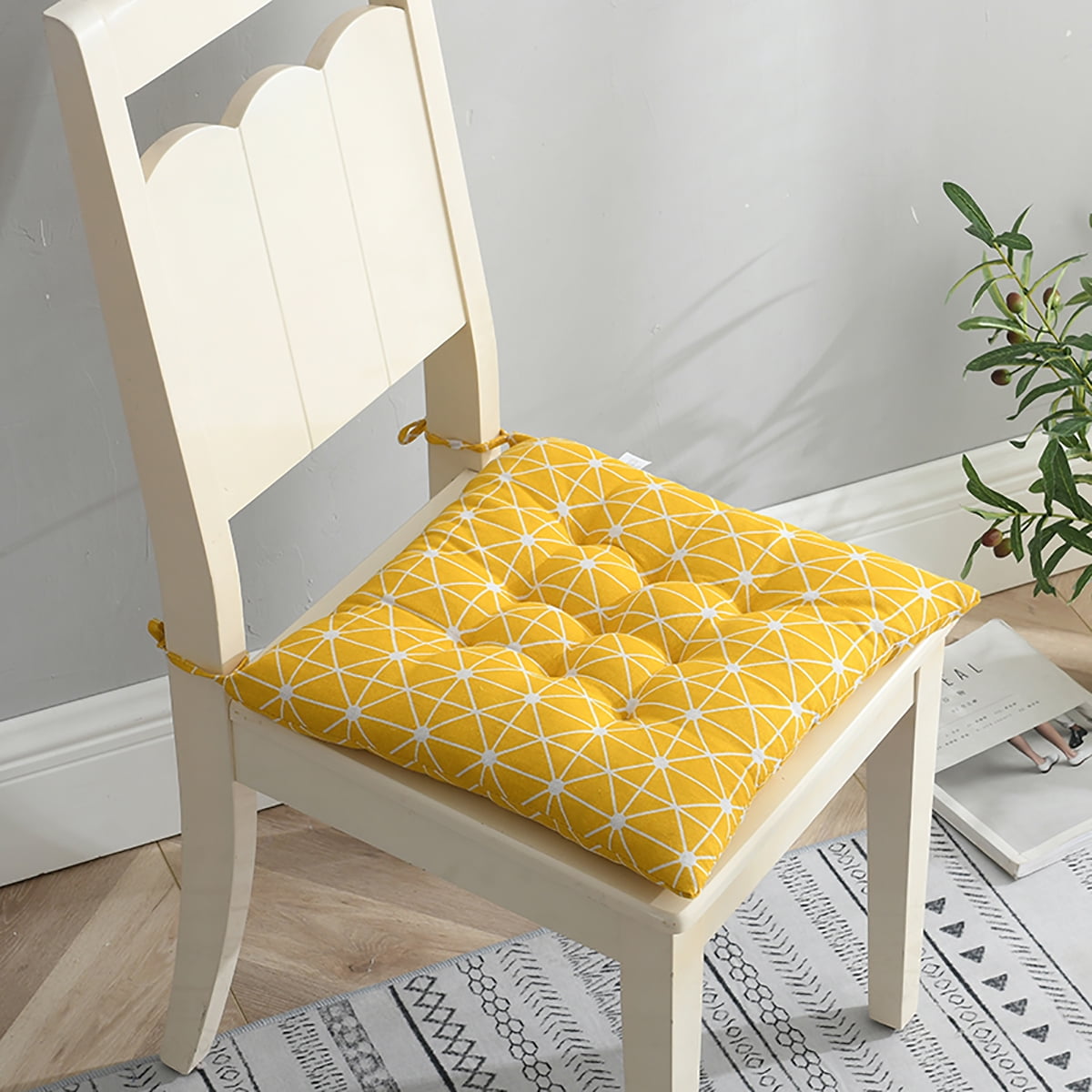 15.7x15.91 inch Square Chair Pad Seat Cushion,with Ties Non-slip
