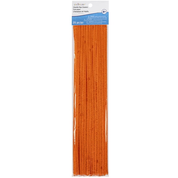 24 Pack: 25 ct. (600 total) Orange Chenille Pipe Cleaners by Creatology™