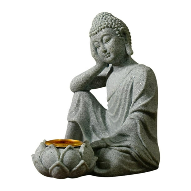 Estatua de Buda, soporte de incienso, regalo coleccionable, figura , escultura, adorno para Hotel y gabinete de Yoga, estante de escritorio cara de mano