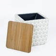 thumbnail image 2 of Storage Square Storage Ottoman with Wood Lift-Top Lid, Sage Paisley Medallion Print/Honey Oak, 2 of 7